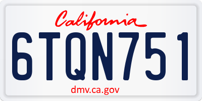 CA license plate 6TQN751