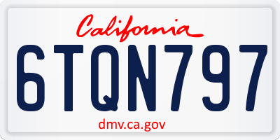 CA license plate 6TQN797