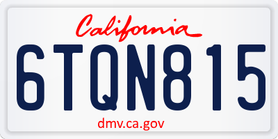 CA license plate 6TQN815