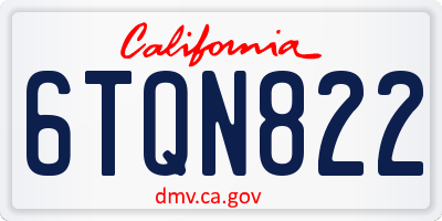 CA license plate 6TQN822