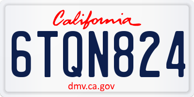 CA license plate 6TQN824