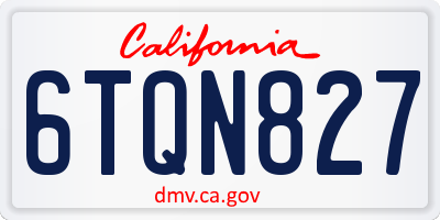 CA license plate 6TQN827