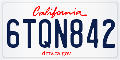 CA license plate 6TQN842