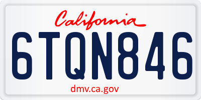 CA license plate 6TQN846