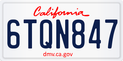 CA license plate 6TQN847