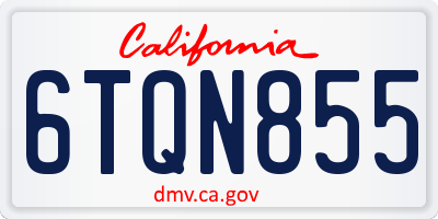 CA license plate 6TQN855