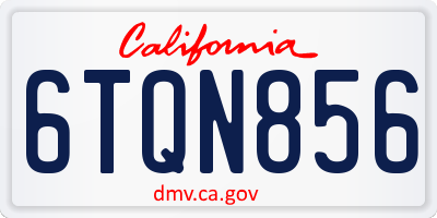 CA license plate 6TQN856