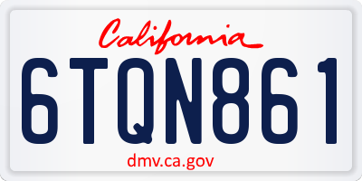 CA license plate 6TQN861