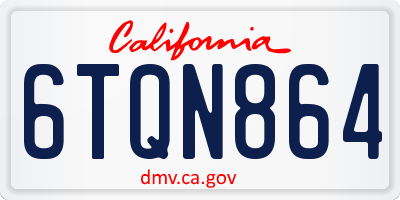 CA license plate 6TQN864