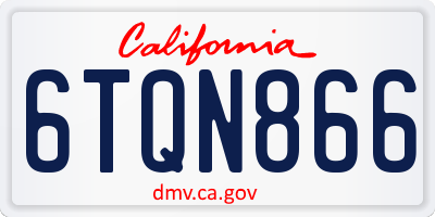 CA license plate 6TQN866