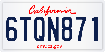CA license plate 6TQN871