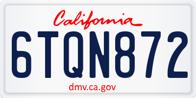 CA license plate 6TQN872