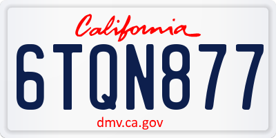 CA license plate 6TQN877