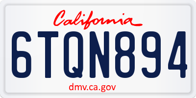 CA license plate 6TQN894
