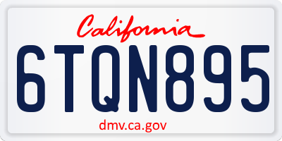 CA license plate 6TQN895