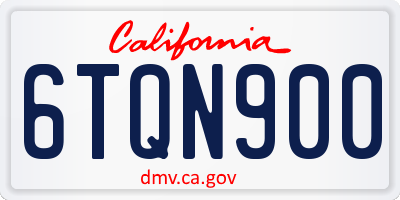 CA license plate 6TQN900