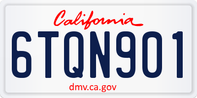 CA license plate 6TQN901