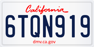 CA license plate 6TQN919