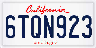 CA license plate 6TQN923