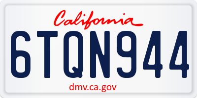 CA license plate 6TQN944