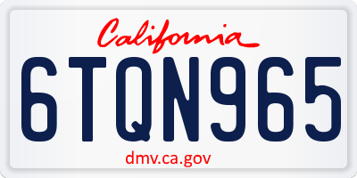 CA license plate 6TQN965