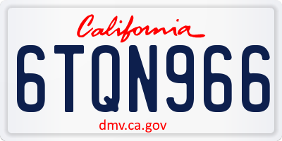 CA license plate 6TQN966