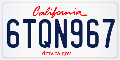 CA license plate 6TQN967