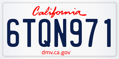 CA license plate 6TQN971