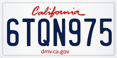 CA license plate 6TQN975