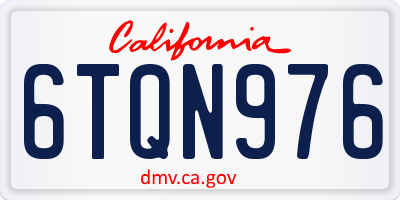 CA license plate 6TQN976