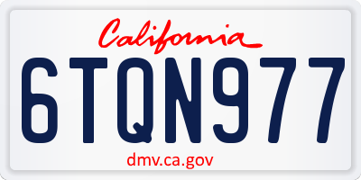 CA license plate 6TQN977