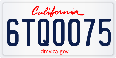 CA license plate 6TQO075