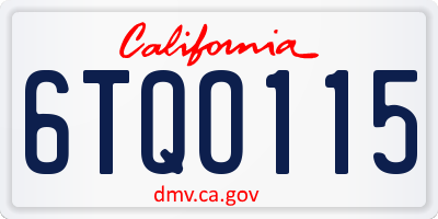 CA license plate 6TQO115