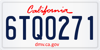 CA license plate 6TQO271