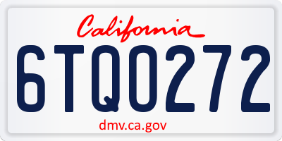 CA license plate 6TQO272