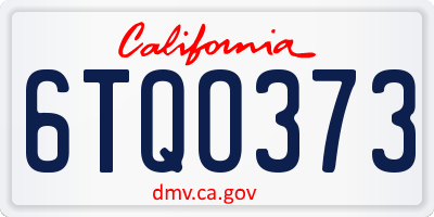 CA license plate 6TQO373