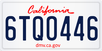 CA license plate 6TQO446