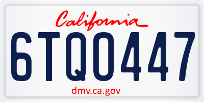 CA license plate 6TQO447