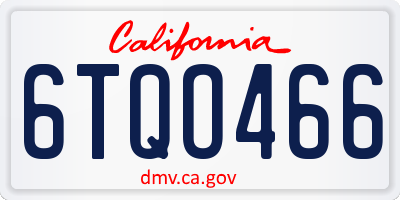 CA license plate 6TQO466