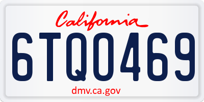 CA license plate 6TQO469