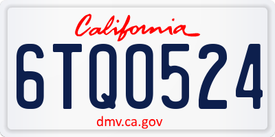 CA license plate 6TQO524