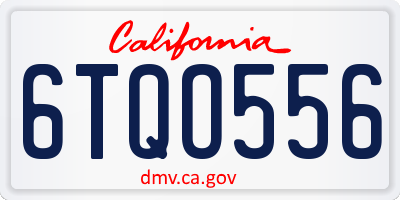 CA license plate 6TQO556