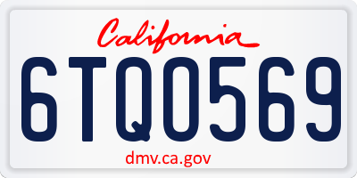CA license plate 6TQO569