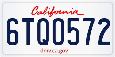 CA license plate 6TQO572