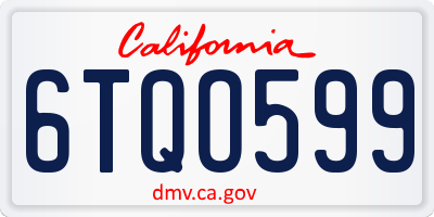 CA license plate 6TQO599