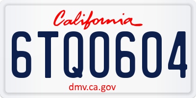 CA license plate 6TQO604