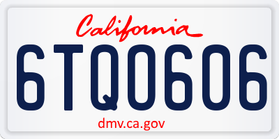 CA license plate 6TQO606