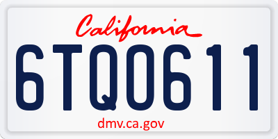 CA license plate 6TQO611