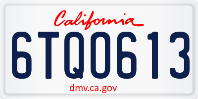 CA license plate 6TQO613