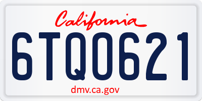 CA license plate 6TQO621